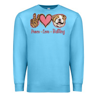 Ocean Blue Peace Love Bulldog Premium Sweatshirt - Jasminsmagicworld