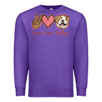 Purple Peace Love Bulldog Premium Sweatshirt - Jasminsmagicworld