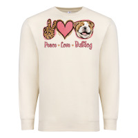 Sandshell Peace Love Bulldog Premium Sweatshirt - Jasminsmagicworld