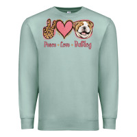 Seafoam Peace Love Bulldog Premium Sweatshirt - Jasminsmagicworld