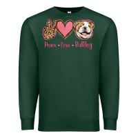 Sports Green Peace Love Bulldog Premium Sweatshirt - Jasminsmagicworld