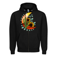 Black turquoise desert moon Zipper Hoodie - Jasminsmagicworld