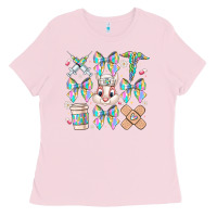 Bubblegum Pink easter bow Ladies Tee - CowhideDigitalArt