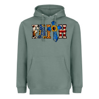 Sage American Flag Faith Heavyweight Hoodie - Jasminsmagicworld