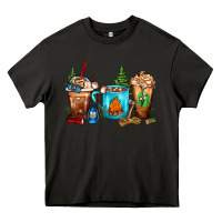 Asphalt Camping Coffee Cups Heavy Core Tee - FaDigitalArtStudio