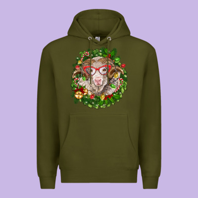 Christmas Merino Premium Hoodie Designed By Barkaloodesign
