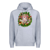Heather Grey Christmas merino Premium Hoodie - BarkalooDesign