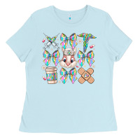 Baby Blue easter bow Ladies Tee - CowhideDigitalArt