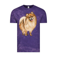 Cloud Purple Pomeranian Dog Illustrations Vintage Tee - LillyAllenDesigns