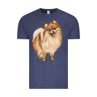 Vintage Denim Pomeranian Dog Illustrations Vintage Tee - LillyAllenDesigns