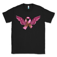 Black Breast Cancer ribbon with angel wings Classic Tee - FaDigitalArtStudio