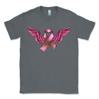 Charcoal Heather Breast Cancer ribbon with angel wings Classic Tee - FaDigitalArtStudio
