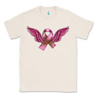 Natural Breast Cancer ribbon with angel wings Classic Tee - FaDigitalArtStudio