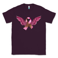 Plum Breast Cancer ribbon with angel wings Classic Tee - FaDigitalArtStudio
