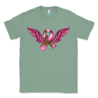 Sage Breast Cancer ribbon with angel wings Classic Tee - FaDigitalArtStudio