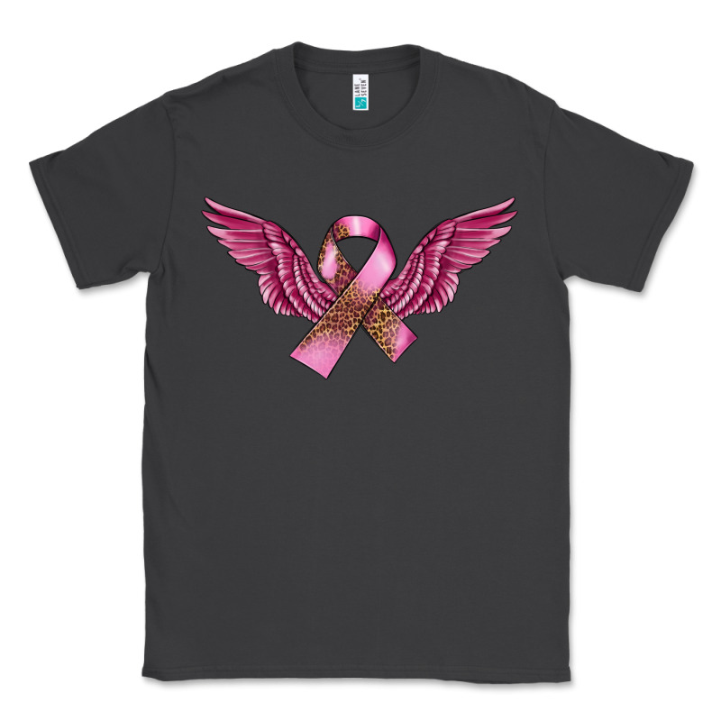 Breast Cancer Ribbon With Angel Wings Classic Tee by FaDigitalArtStudio | Teevron