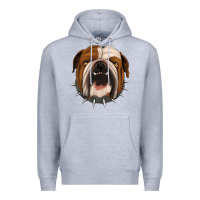 Heather Grey Bulldog Premium Hoodie - Jasminsmagicworld