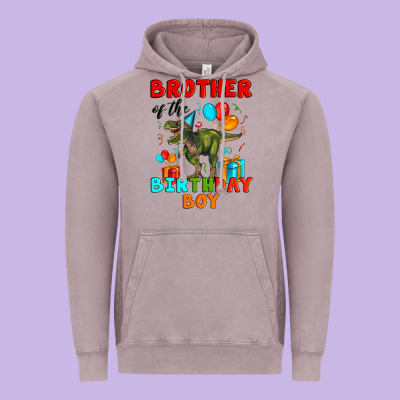 Brother Of The Birthday Boy T Rex Vintage Hoodie Designed By Artiststas