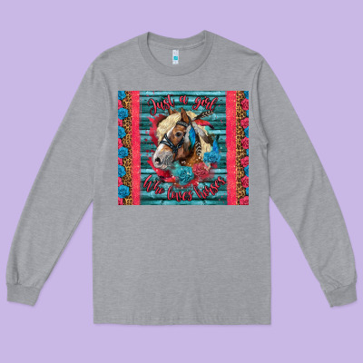 Just A Girl Who Loves Horses Long Sleeve Tee Designed By Lillyallendesigns