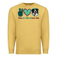 Antique Gold Peace Love Border Collie Premium Sweatshirt - Jasminsmagicworld