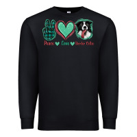 Black Peace Love Border Collie Premium Sweatshirt - Jasminsmagicworld