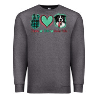 Charcoal Heather Peace Love Border Collie Premium Sweatshirt - Jasminsmagicworld