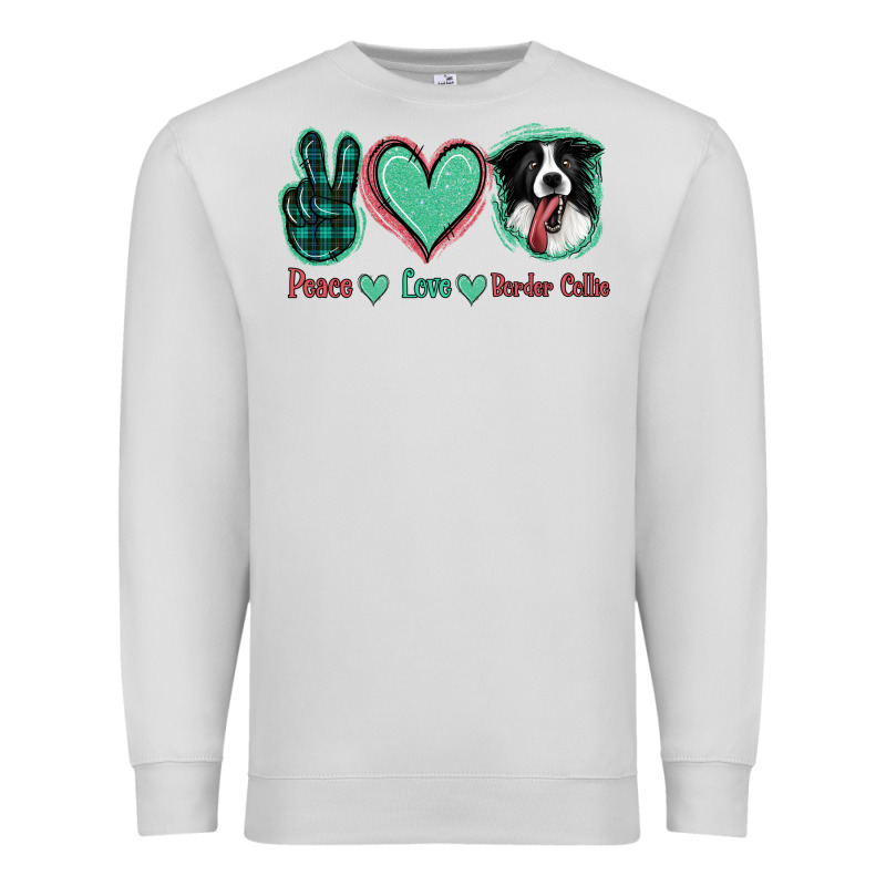 Peace Love Border Collie Premium Sweatshirt by Jasminsmagicworld | Teevron