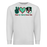 Dove Grey Peace Love Border Collie Premium Sweatshirt - Jasminsmagicworld