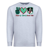 Heather Grey Peace Love Border Collie Premium Sweatshirt - Jasminsmagicworld