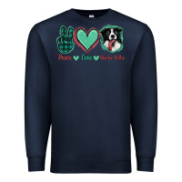 Navy Peace Love Border Collie Premium Sweatshirt - Jasminsmagicworld