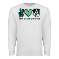 Oatmeal Heather Peace Love Border Collie Premium Sweatshirt - Jasminsmagicworld
