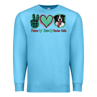 Ocean Blue Peace Love Border Collie Premium Sweatshirt - Jasminsmagicworld