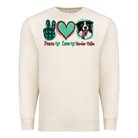 Sandshell Peace Love Border Collie Premium Sweatshirt - Jasminsmagicworld