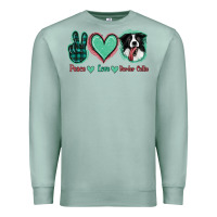 Seafoam Peace Love Border Collie Premium Sweatshirt - Jasminsmagicworld