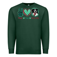 Sports Green Peace Love Border Collie Premium Sweatshirt - Jasminsmagicworld