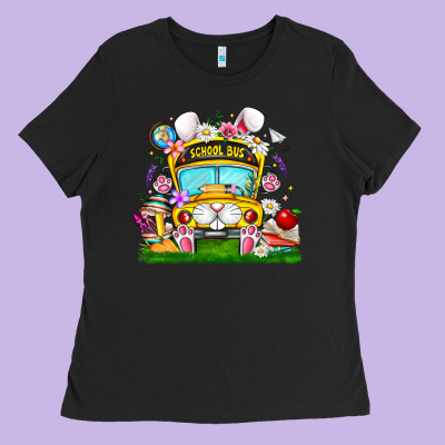 Easter School Bus Ladies Tee Designed By Cowhidedigitalart