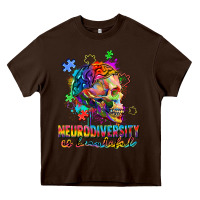 Chocolate Brown Neurodiversity is beautiful Heavy Core Tee - FaDigitalArtStudio