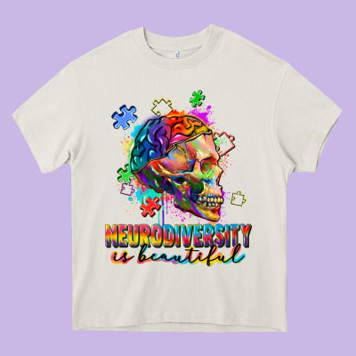 Neurodiversity Is Beautiful Heavy Core Tee Designed By Fadigitalartstudio