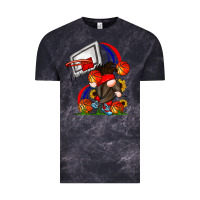 Cloud Black Basketball Gnome Vintage Tee - CowhideDigitalArt