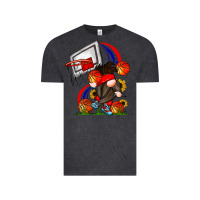 Vintage Black Basketball Gnome Vintage Tee - CowhideDigitalArt