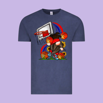 Basketball Gnome Vintage Tee Designed By Cowhidedigitalart