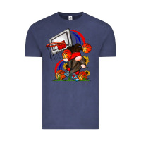 Vintage Denim Basketball Gnome Vintage Tee - CowhideDigitalArt