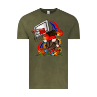 Vintage Olive Basketball Gnome Vintage Tee - CowhideDigitalArt