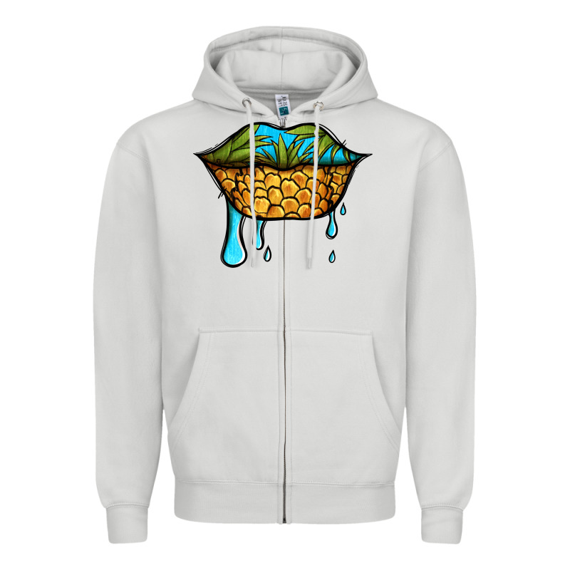 Summer Vibes Pineapple Lips Zipper Hoodie by Jasminsmagicworld | Teevron