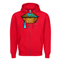 Red summer vibes pineapple lips Zipper Hoodie - Jasminsmagicworld