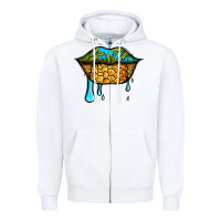 White summer vibes pineapple lips Zipper Hoodie - Jasminsmagicworld