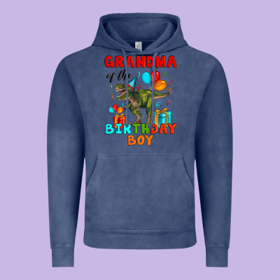 Grandma Of The Birthday Boy T Rex Vintage Hoodie Designed By Artiststas
