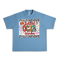 Pebble Blue School Social Worker Urban Heavy Tee - CowhideDigitalArt