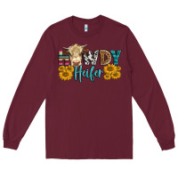 Burgundy Western Howdy Heifer With Simmental Cow Long Sleeve Tee - LillyAllenDesigns