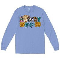 Colony Blue Western Howdy Heifer With Simmental Cow Long Sleeve Tee - LillyAllenDesigns